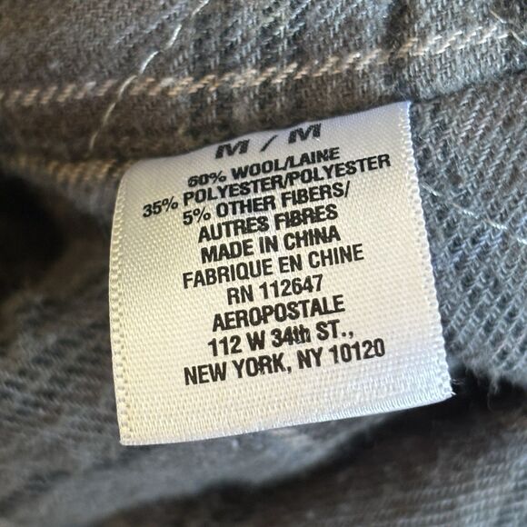 Vintage Aeropostale Compagnie Wool Jacket Size M Black Classic Outdoors Moto 90s - Picture 10 of 11